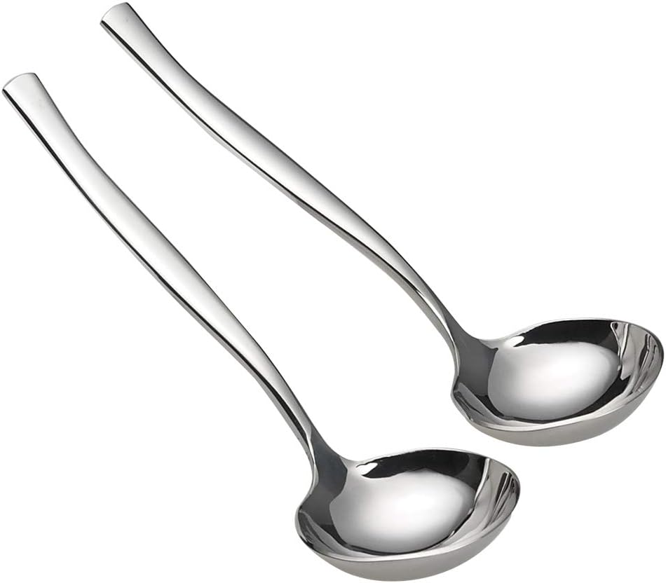 Idotry 2-Piece Stainless Steel Gravy Soup Spoon, Gravy Ladle Soup, Small Ladle