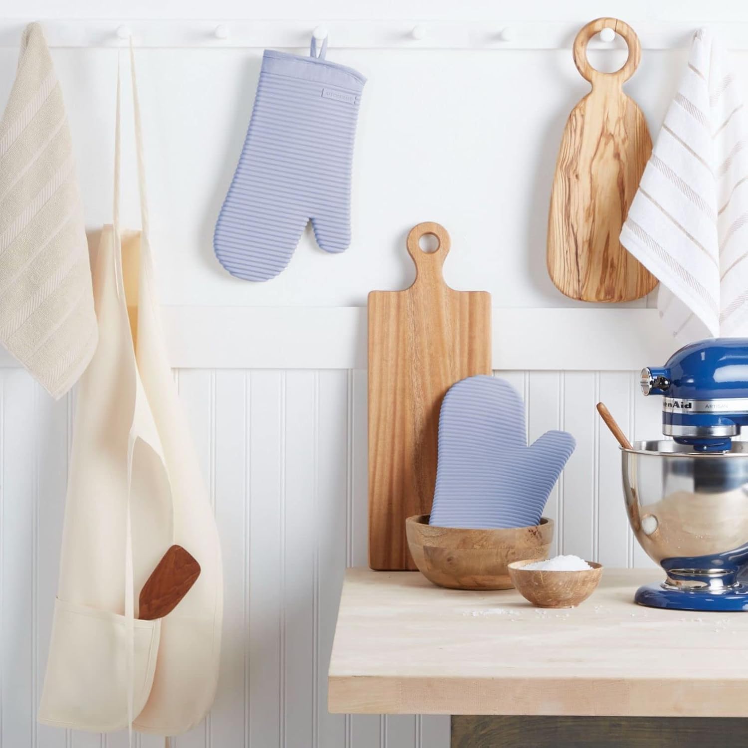 KITCHENAID Ribbed Soft Silicone Oven Mitt 2-Pack Set, 7.5"x13"